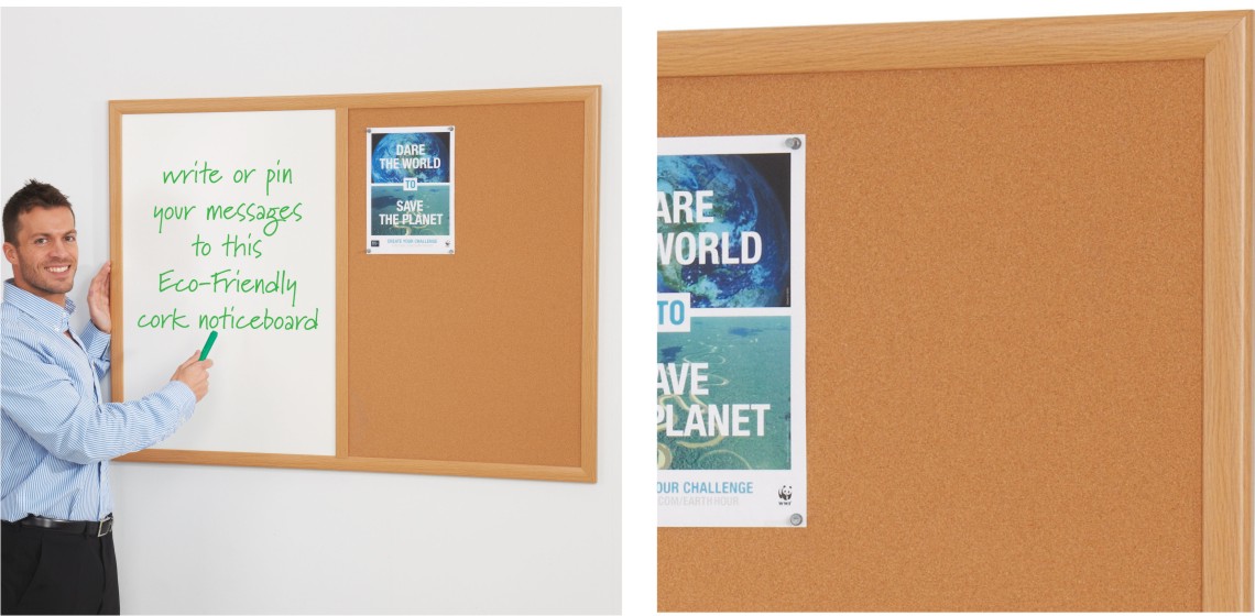 Eco-Friendly Combination Cork Noticeboards